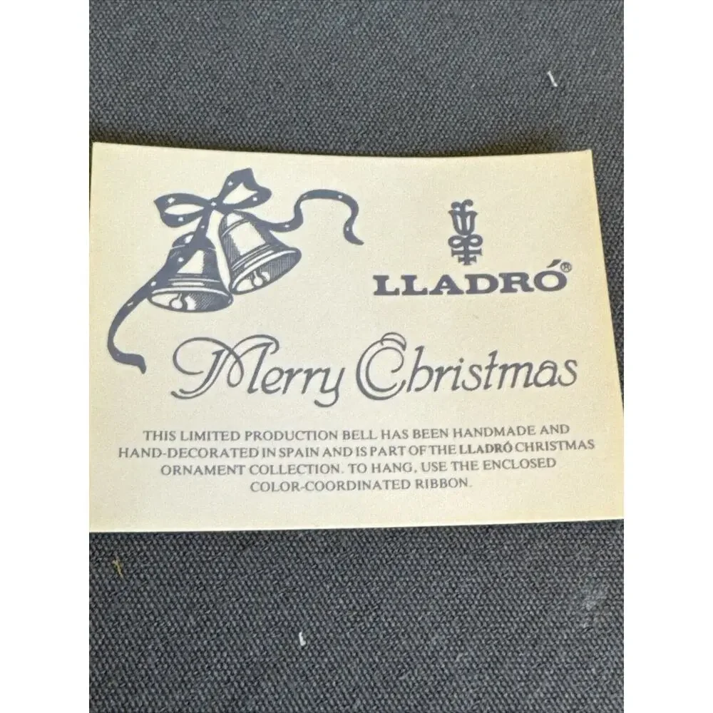 NOS 1988 Lladro Bola Navidad Porcelain Christmas Ornament Blue White 1603 w/box